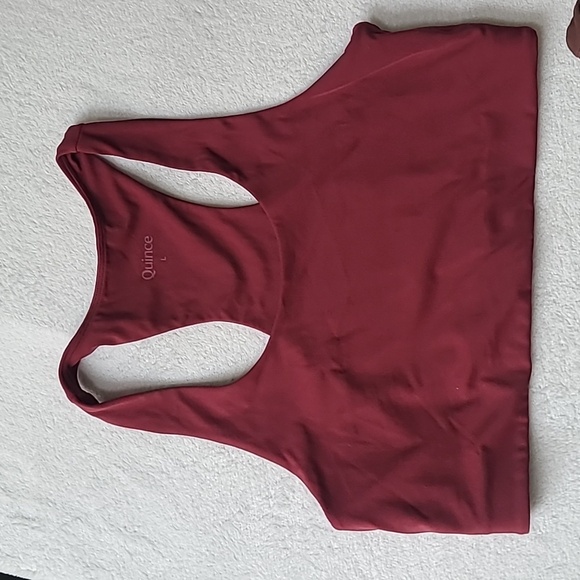 Quince Ultra-Form Scoop Neck Longline Bra Redwood Brown Plum Racerback Lounge L - Picture 3 of 8